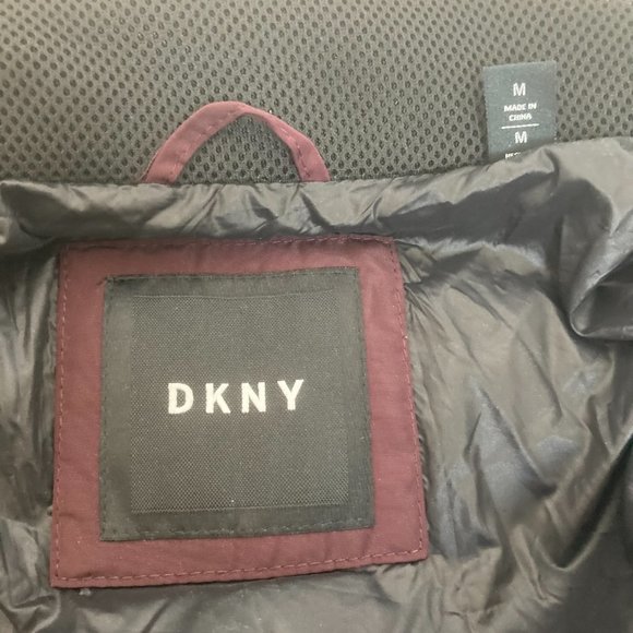 Dkny Elastic Cuffs Zip Closure High Neck Winter Bomber Jacket - Picture 13 of 16